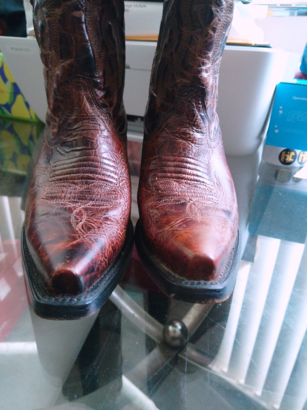 Classic Brown Leather Western Ankle Booties